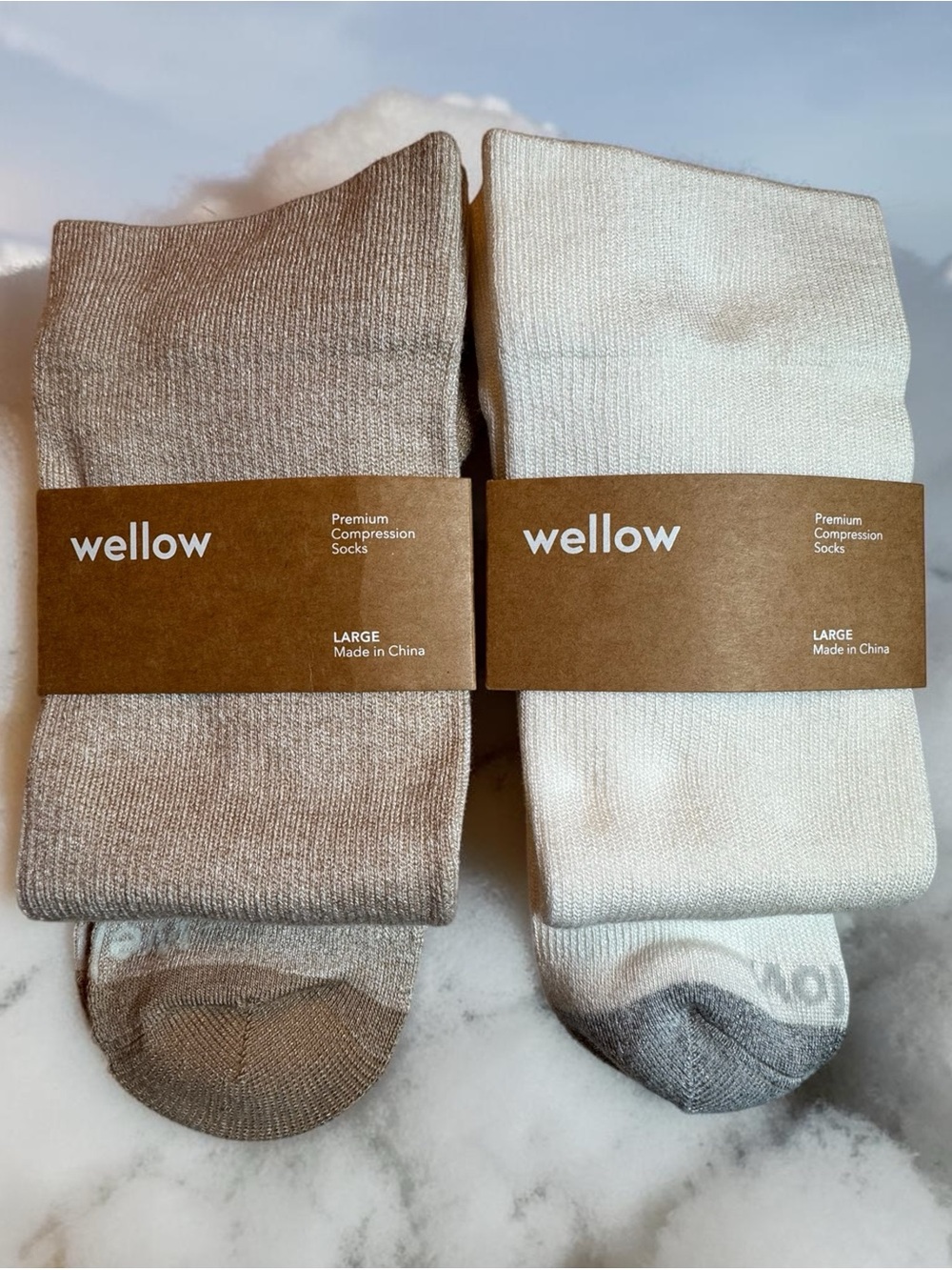 Wellow Compression Socks Size Large, 2 Pair Bundle NWT